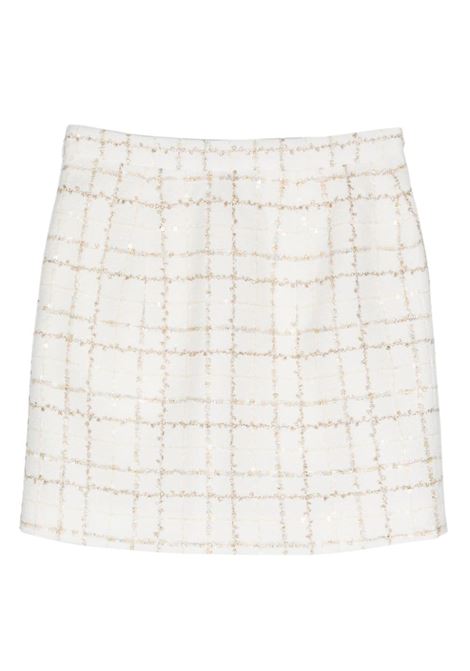 White sequin checked tweed mini skirt Alessandra Rich - women ALESSANDRA RICH | FABX1441F43210822